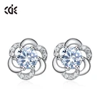 Stud Earring Cz Silver Cz Stud Earring Women Jewel Stud 925 Sun Silver Jewelry Earring With Cz