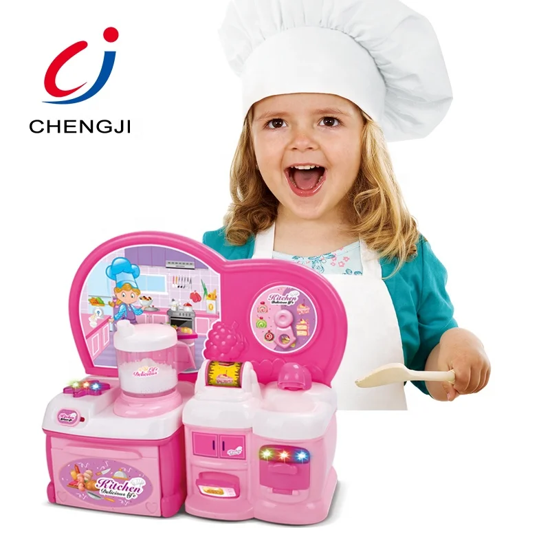 Educational pretend cooking playing house game kitchen set toys for girls