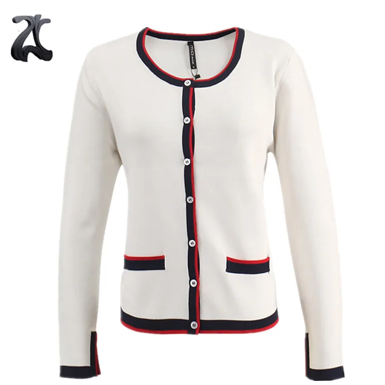 cream crew neck cardigan
