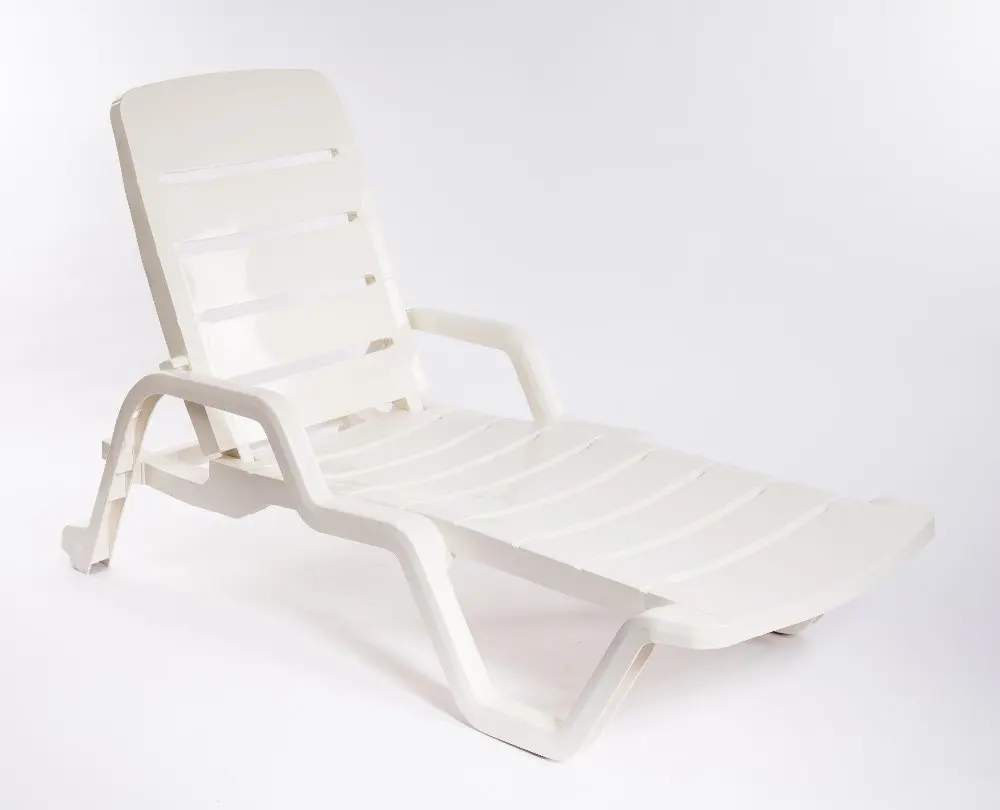 White Plastic Pool Lounge Chair