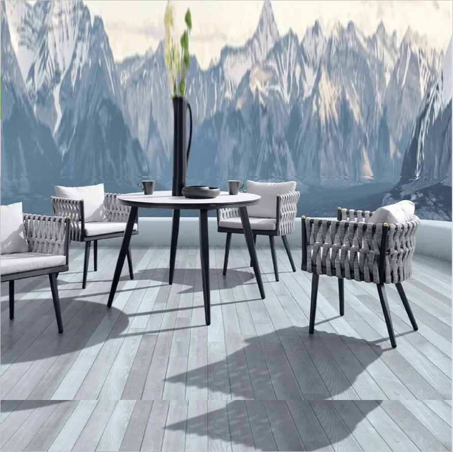Luxury Garden Patio New Design Aluminium Dining Table And Chair Garden Set Hotel Resort Villa Woven Rope Outdoor Furniture Buy Outdoor Furniture Rope Outdoor Furniture Garden Set Product On Alibaba Com