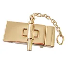 Chain Lock Lock MTTL27 Shinny Gold Metal Square Piggy Bag Chain Twist Purse Lock Closure