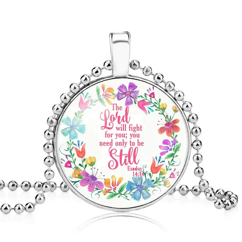 Wholesale Silver Bible Verse Flower 