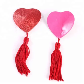 Pair Sexy Women Red Sequin Bow Large Bowknot Nipple Cover Pasties Sticker Lingerie HOT