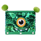 Pencil Case School Licheng BXN522 Pencil Case Cute Monster Design 3 Ring Binder Sequin Pencil Case School
