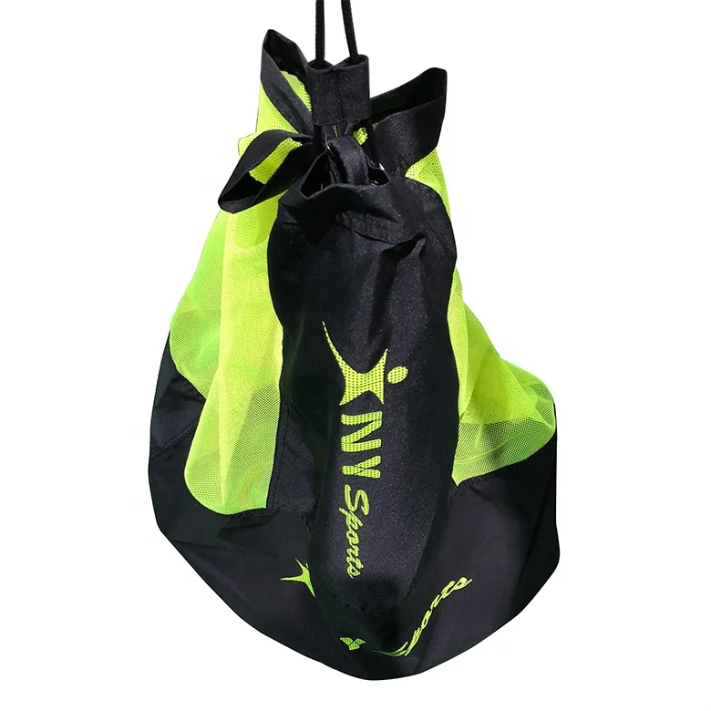 Large Capacity Heavy Duty Football Drawstring Net Pack Mesh Soccer Sport Ball Bag with Adjustable Shoulder Strap