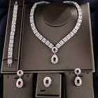 RAKOL S312 Luxury Crystal CZ Zircon Bridal Wedding Women Jewelry Sets Exquisite Teardrop Cubic Zirconia wedding Jewelry Set