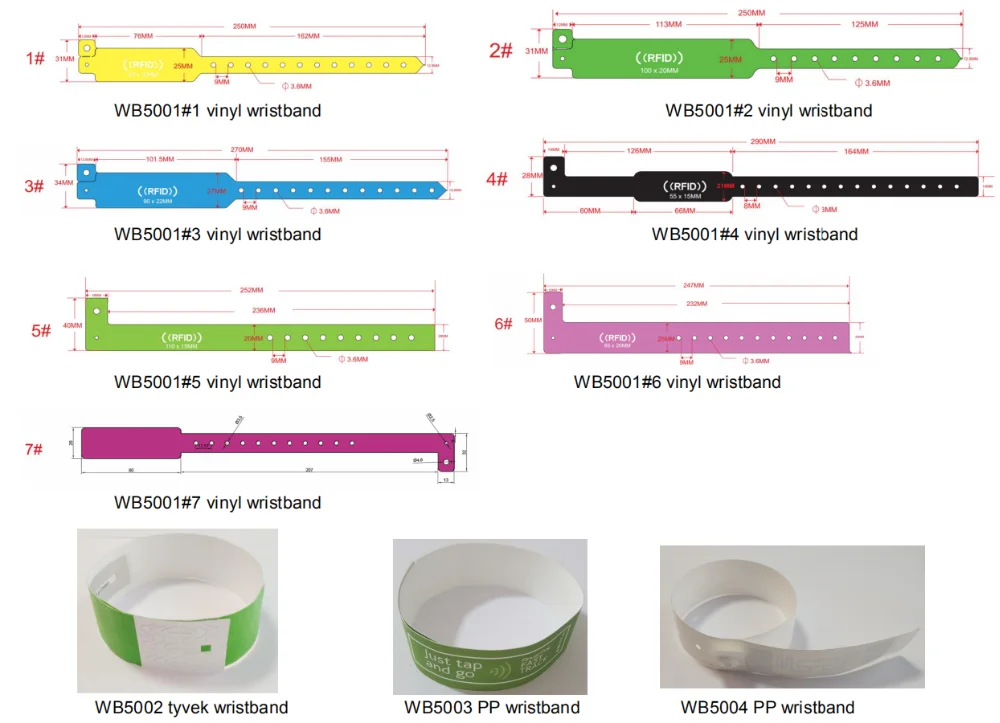 Adjustable Passive Qr Code Rfid Pvc Wristband Rubber Rfid Wristband