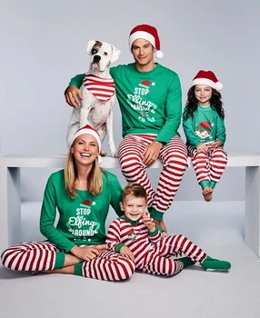 Family Pajamas Set Christmas Family Matching Clothes Christmas Party Clothes Adult Kids Pajamas set Baby Romper Cotton Sleepwear