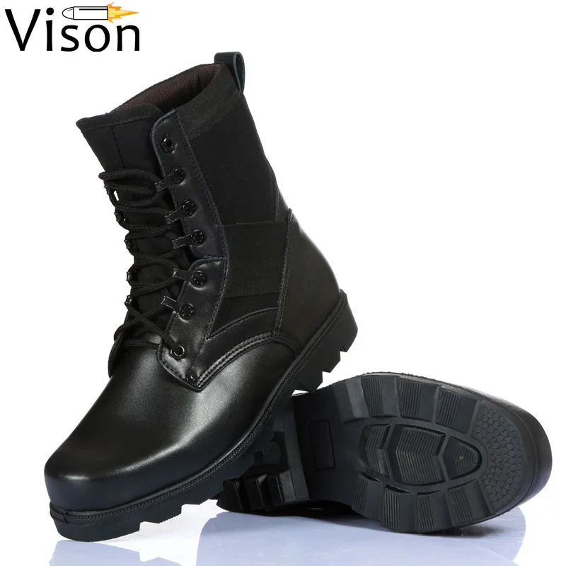 black combat winter boots