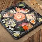 Food Tray Disposable Tray Manufacturer Colored Plastic Round Serving Compartment Disposable Food Tray