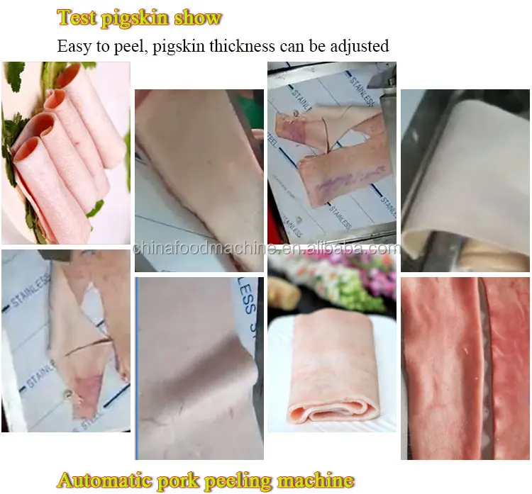 Automatic Electric Removed Removing Peel Meat Pork Skin Pig Cutting Machine for Restaurant Pork Skinner details