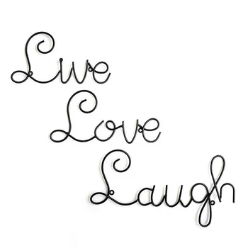 Live Love Laugh Set 3 Wall Mount Metal Wall Word Sculpture Decorative Word Wall Art