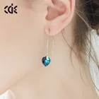 Heart Earring Heart Shape Earring CDE Women Fashion Silver Heart Shape Long Chain Hanging Earring
