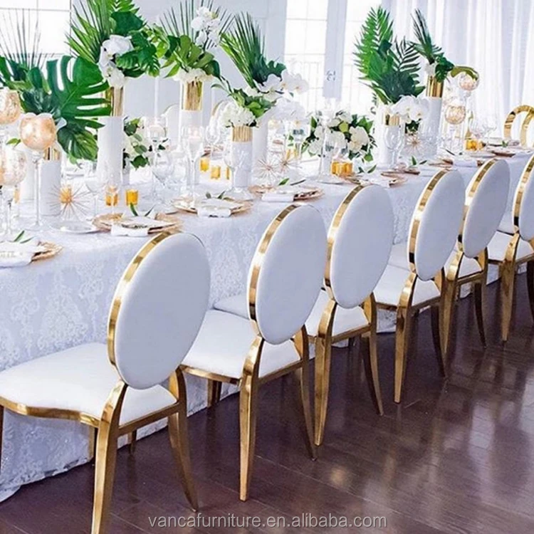 metal furniture sets dining room chair wedding dinning chairs luxury gold metal hotel chairs for event