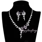Turkish jewelry white gold plated purple stone women jewelry set