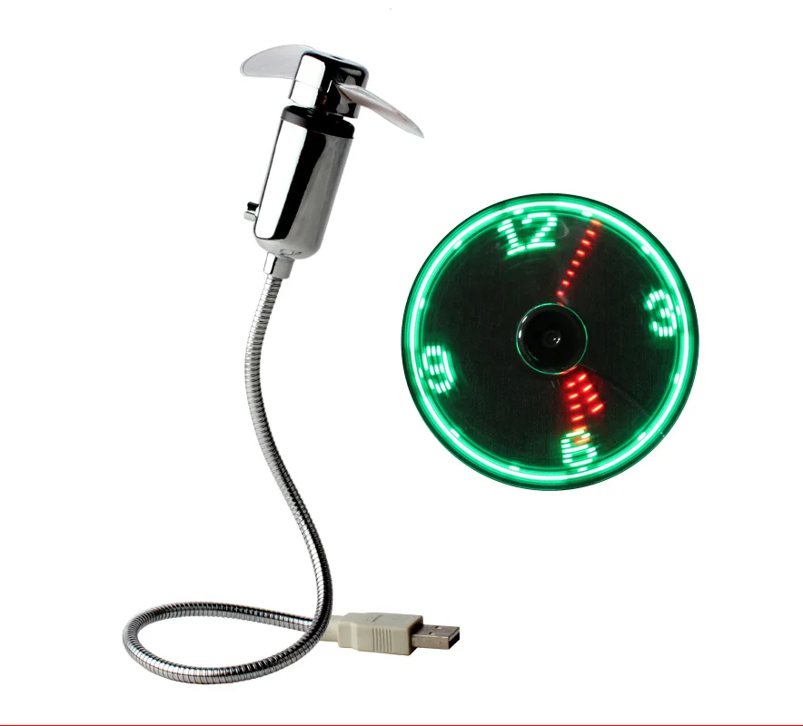 USB-Powered ventola di raffreddamento USB LED FAN LED Clock Fan USB Real Time portatile ventola Fan 
