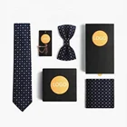 Set Gift For Wedding Wedding Bow Tie Wholesale Men Bowtie Necktie Set Gift Box Custom Silk Ties Bow Tie For Wedding