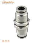 Union Union Brass Fitting PM Pneumatic Brass Copper Bulkhead Union Straight Quick Connect Air Fitting Connector