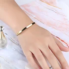 Bangle Wholesale Glossy Stainless Steel Bracelet Jewelry Women Gold Color Cuff Bangle Bracelets