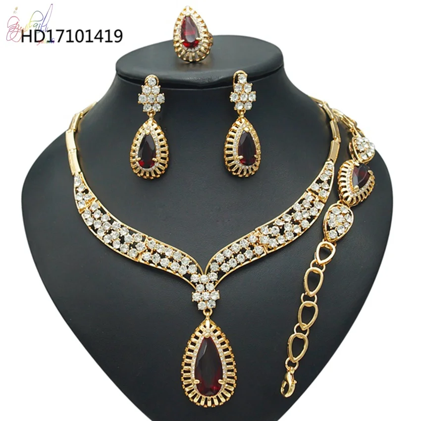 Gold Jewelry Sets Women Saturn Pendant 