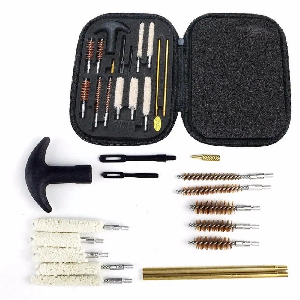 16 Piece Pistol Cleaning Kit for All Caliber Hand Guns 22 357 38 9mm 40 44 45 