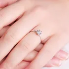 Cz Band Heart Ring 925 Sterling Silver Tiny Heart Shape CZ Engagement Band Wedding Ring For Women