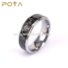 Islamic POYA Jewelry 8mm Black Tungsten Carbide Allah Ring For Arabic Islamic Muslim Religious Jewelry