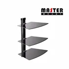 Dvd Lcd Tv Wall Mount 3 Tier Triple Glass Shelf Wall Mount LCD Bracket Under TV Component Cable Box DVD