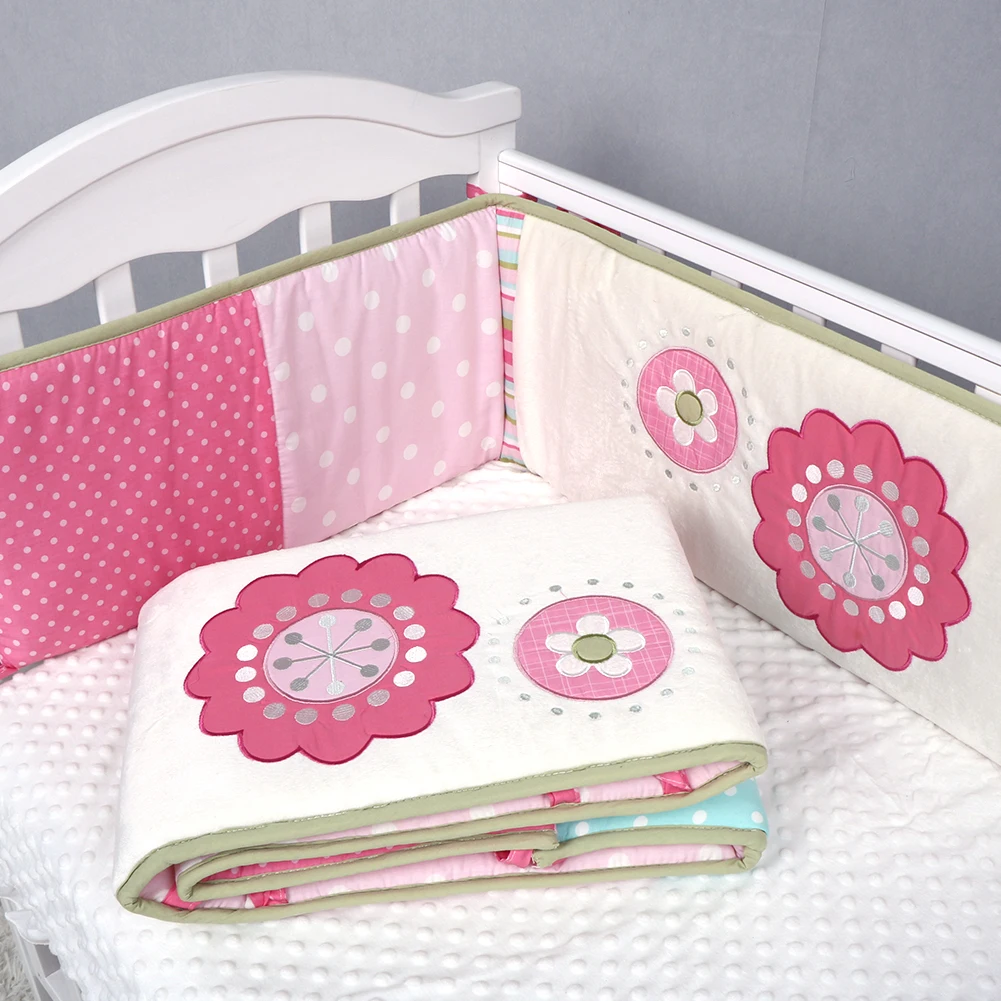 pink breathable cot bumper