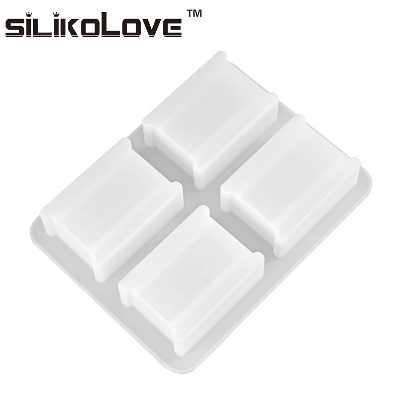 Newest Design 4 Cavity Silicone Handmade Soap Making Molds