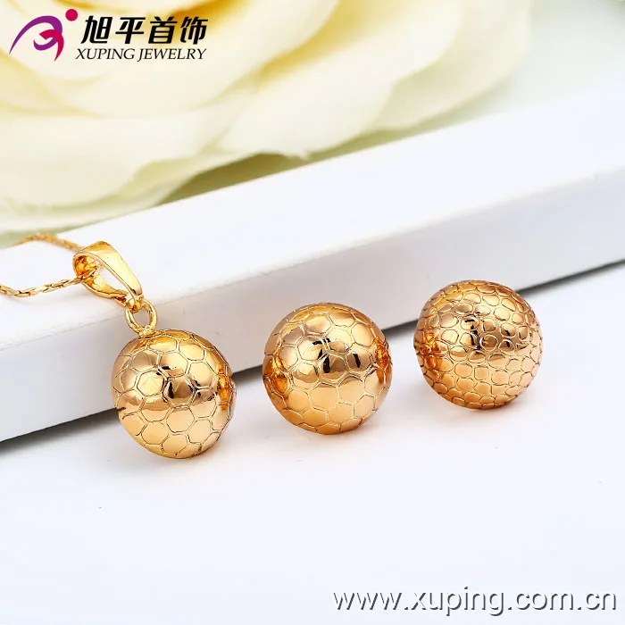 63040 china factory hemisphere design earrings and pendant necklace costume jewelry sets