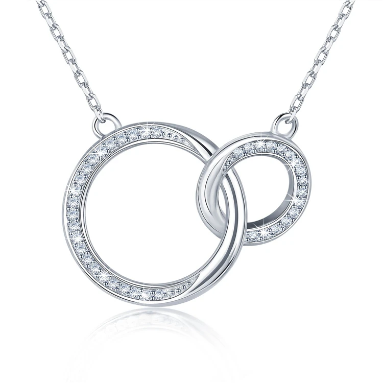 mother daughter double circle necklace