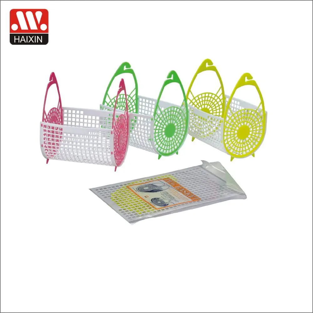 Unique DIY food grade foldable plastic basket collapsible insulated picnic basket