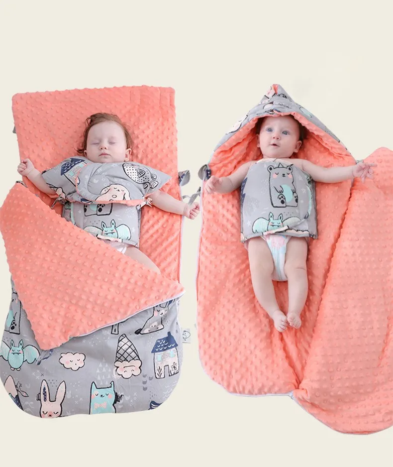 manufacturer baby rock sleeper plush dot wearable blanket pink sleeping bag Soft and comfortable