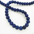 Eco Beads Beads 8mm Wholesale Eco Friendly Navy Blue Lava Stone Loose Beads 4mm 6mm 8mm 10mm 12mm