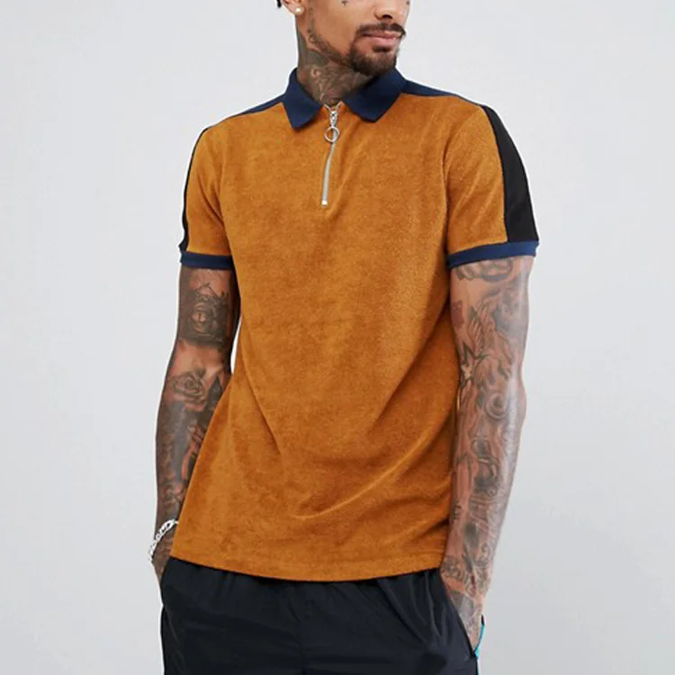 suede polo shirt