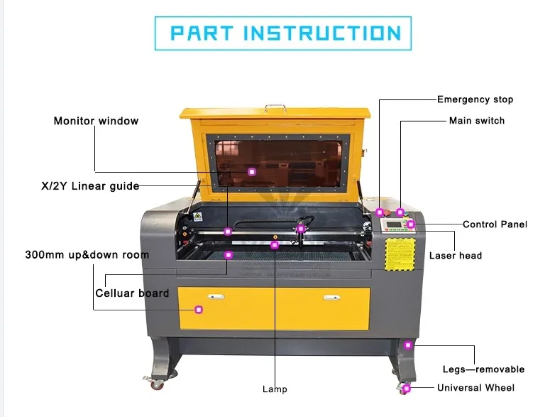 9060 CO2 laser engraver laser cutter laser machine