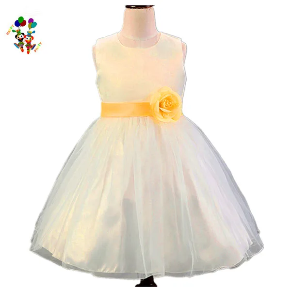 Vestido De Fiesta Para Niños Vestido Blanco Tul Amarillo Flor Niña Vestidos  Hpc-3124 - Buy Vestidos De Niña De Las Flores Niña Vestidos Blanco Flor  Vestidos De Chica Product on Alibaba.com