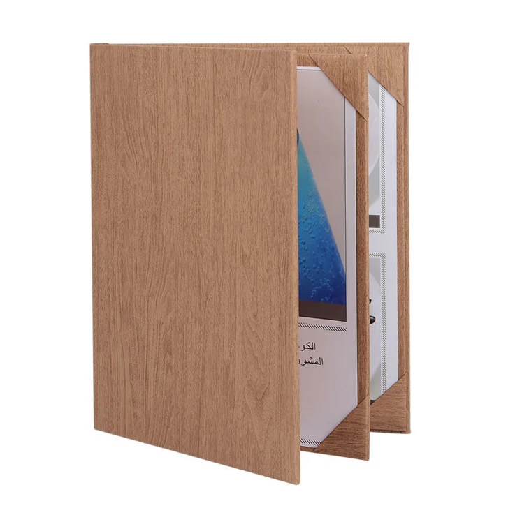 Faux Wood Pu Leather Restaurant Menu Folder Alibaba