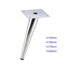 Tube Leg 17cm Hot Sale Tapered Tube Chrome Silver Tapered Silver Sofa Leg
