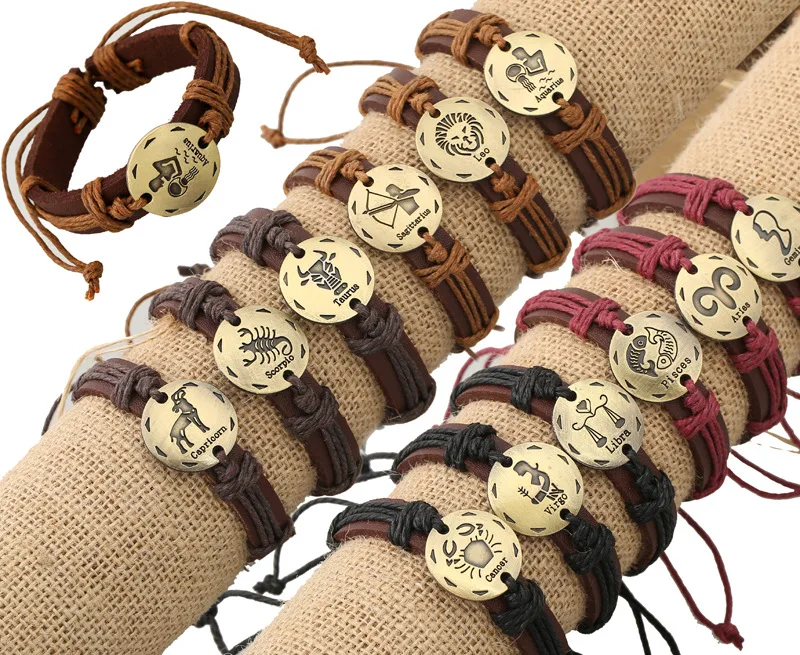 leather zodiac bracelets