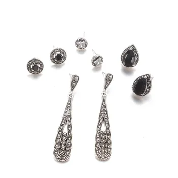 4 Pairs/Set Women Crystal Bohemian Earring Stud Earrings Sets for Women Jewelry Cubic Zirconia NS180881