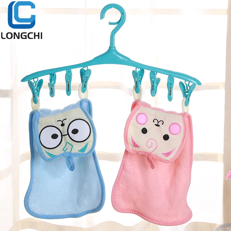 new fashion Airer Fancy Multi Functional Plastic small Clothes Socks towel Hanger with 8 clips