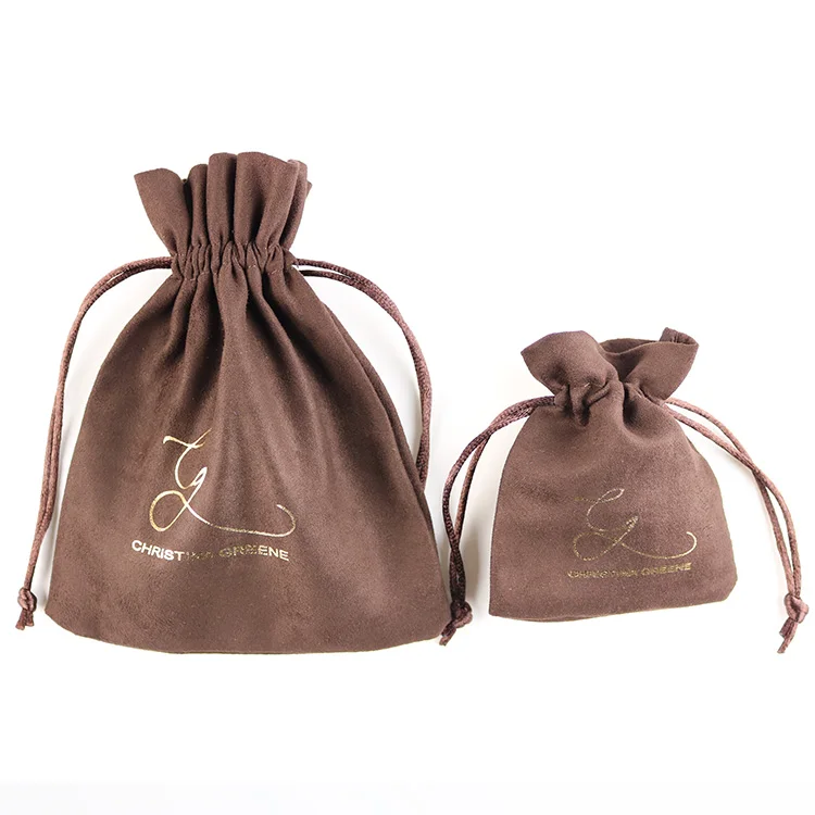 hot sale custom faux suede jewelry pouch gift bag