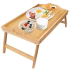 Tray Bamboo Foldable Breakfast Table Laptop Desk Bed Table Serving Tray