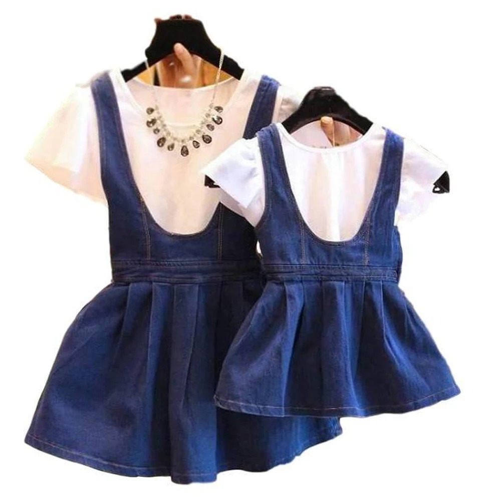 childrenswear supplier baby denim dress girls' denim suspender dress children boutique