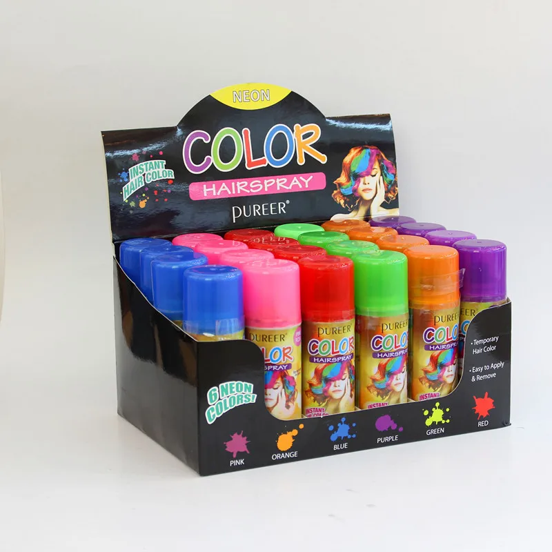Color Hair Spray,Hair Color Spray In Display Box - Buy Color Hair Spray,Temporary  Spray Hair Color Product on 