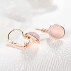 Sterling Silver Earrings Fashion Cheap Sterling Silver Pink Natural Gemstone Dangle Huggie Earrings
