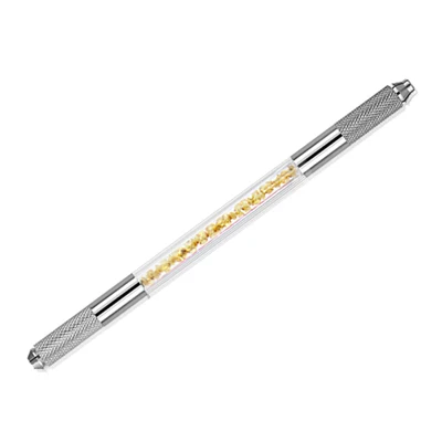 Professional Microblading Tattoo Pen with 14.2cm Length Stainless Steel and Plastic Double Head Design for Eyebrow Microblading